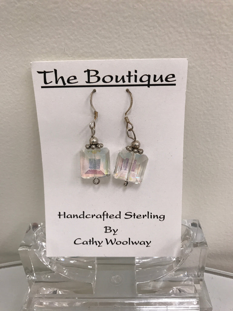 Handmade - Earring Crystal Iridescent Square - Accessories Boutique