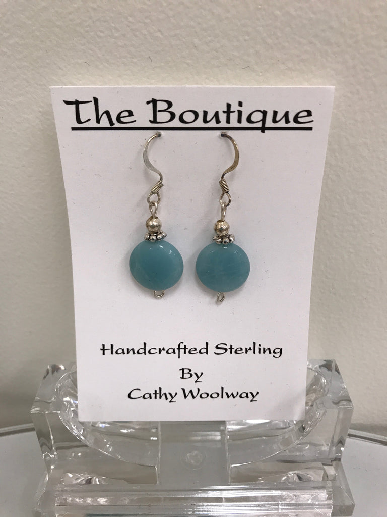 Handmade - Earring Amazonite Gemstone Silver - Accessories Boutique