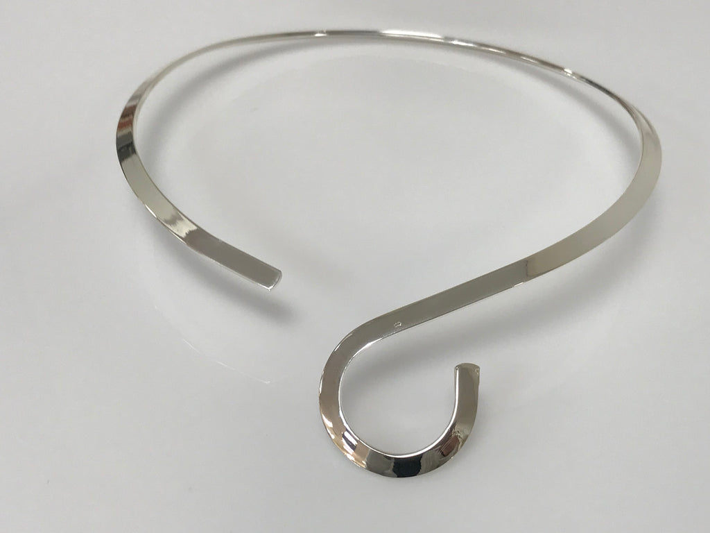 Choker - Half Circle Silver Plated Necklace - Accessories Boutique