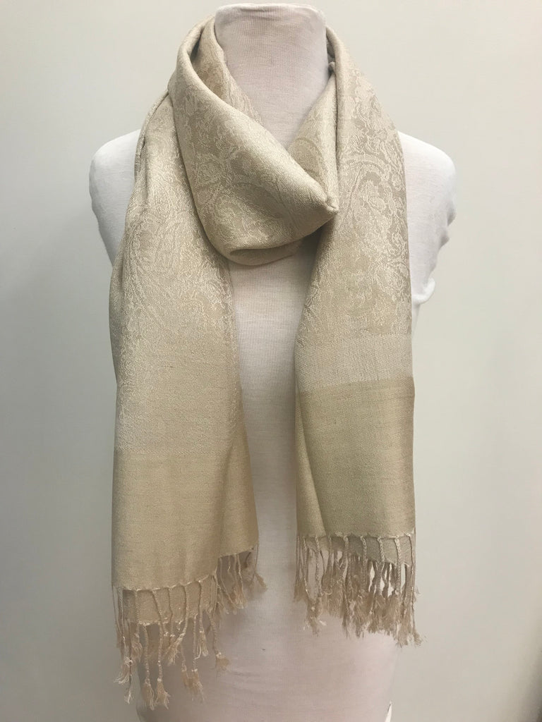 Pashmina Scarf Shawl - Beige Pattern - Accessories Boutique