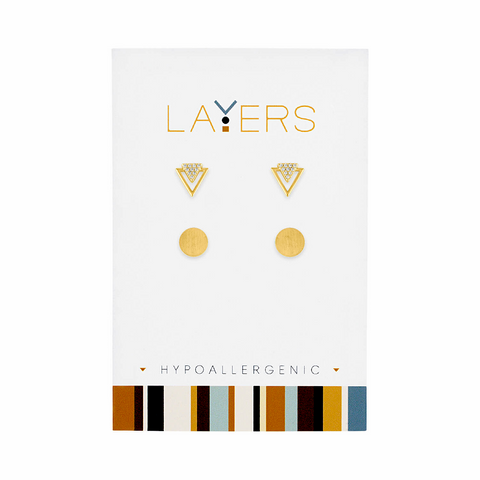 Center Court Layers Earring Silver Crystals Stud LAYEAR506S