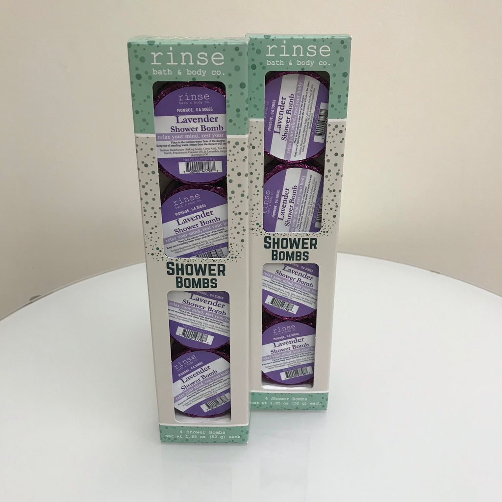 Rinse Bath Shower Bomb Lavender Set 4 Pack