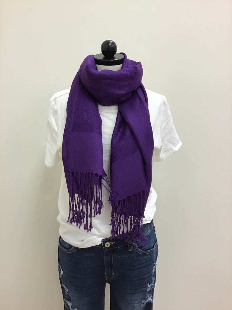 Pashmina Purple Solid Pattern Scarf