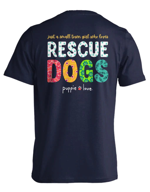 Puppie Love Top Navy “Rescue Dogs” Short Sleeve T-shirt