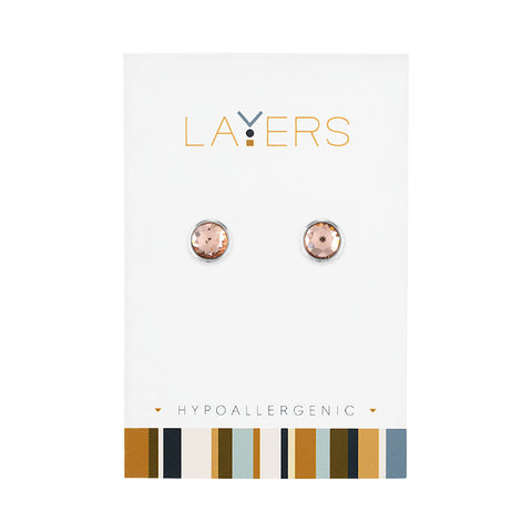 Center Court Layers Earring Silver Crystals Stud LAYEAR506S