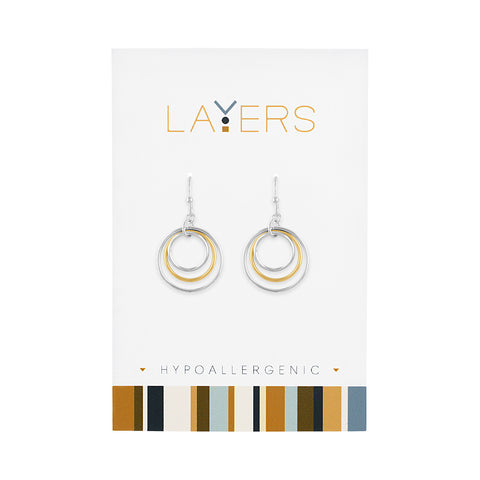 Center Court Layers Earring Silver Crystals Stud LAYEAR506S