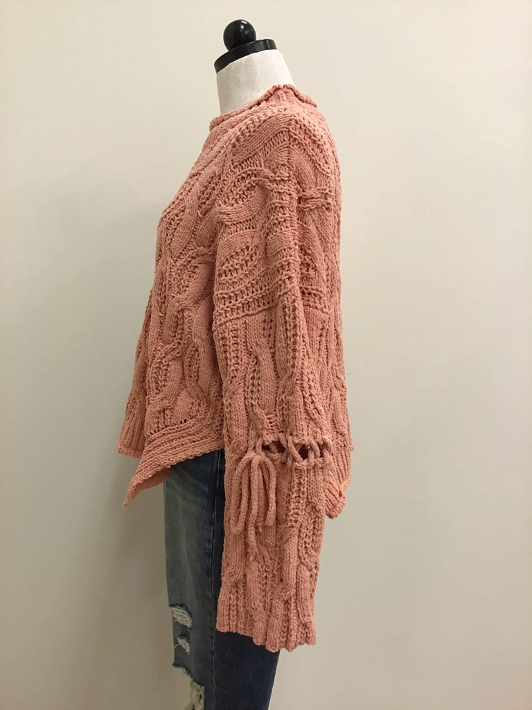 POL Sweater Orange Long Sleeve Bow Detail