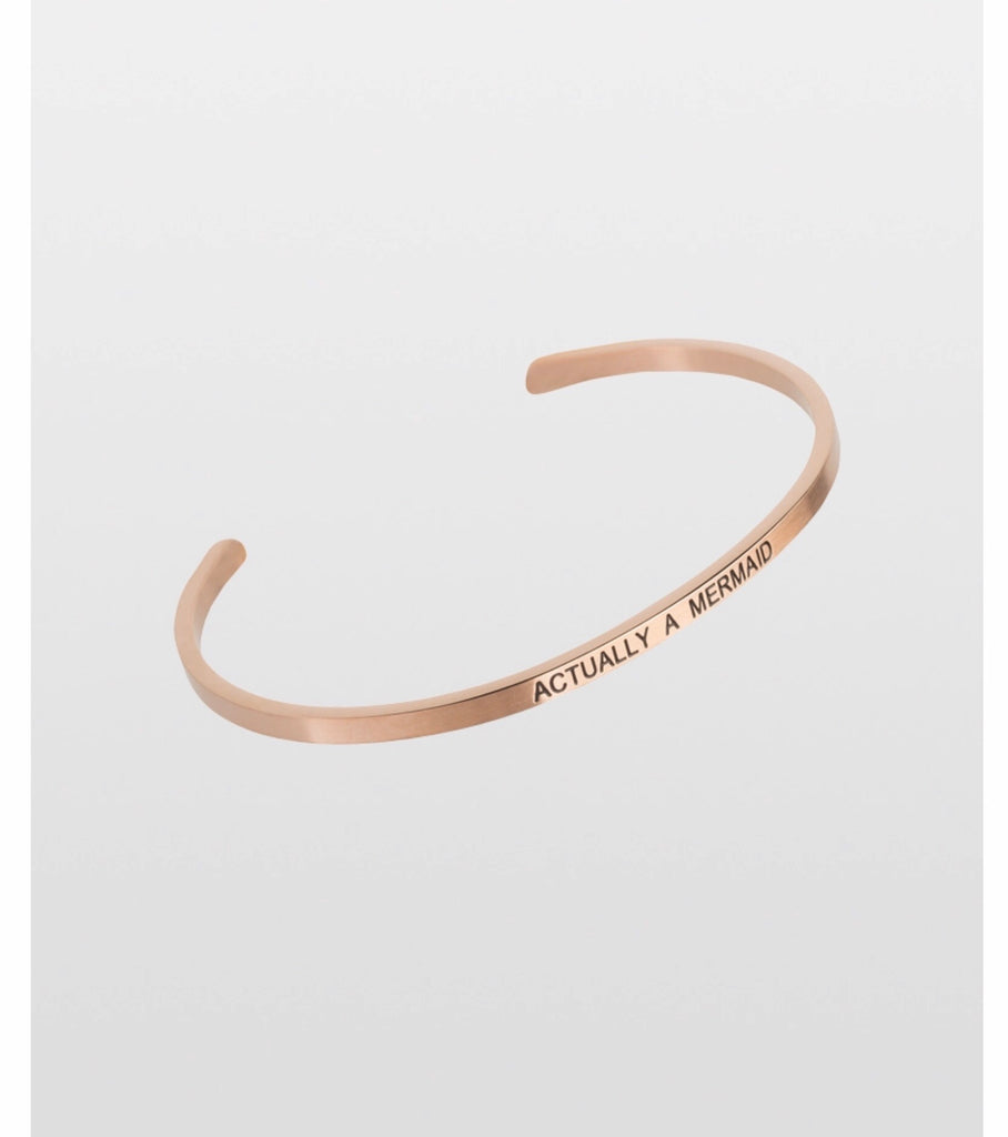 Embracelets - "Actually A Mermaid" Rose Gold, Stainless Steel, Stackable, Layered Bracelet - Accessories Boutique