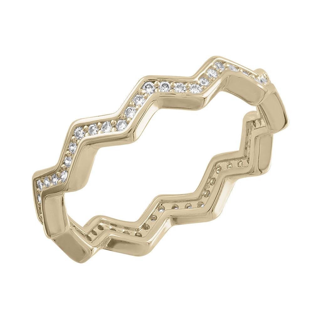 DaVinci Layers Stackable Ring Gold Crystal Design Lay35