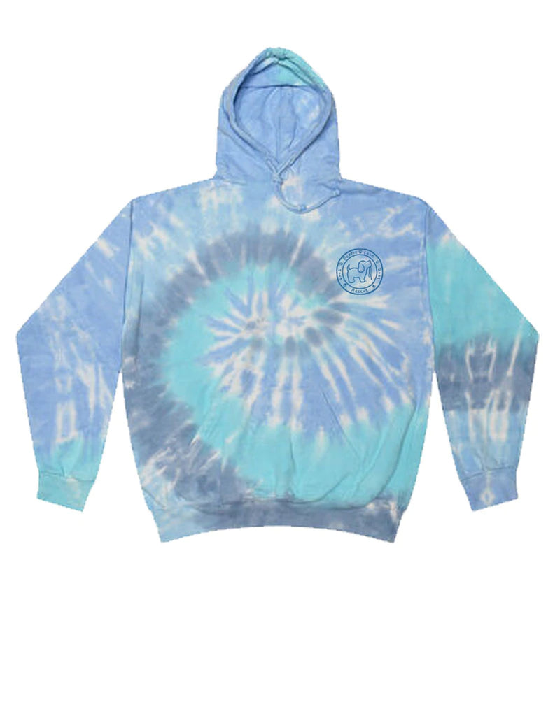 Puppie Love Top Sweatshirt Blue Tie Dye Long Sleeve