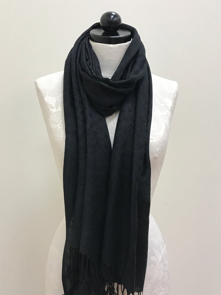 Pashmina Scarf Shawl - Black Dots - Accessories Boutique