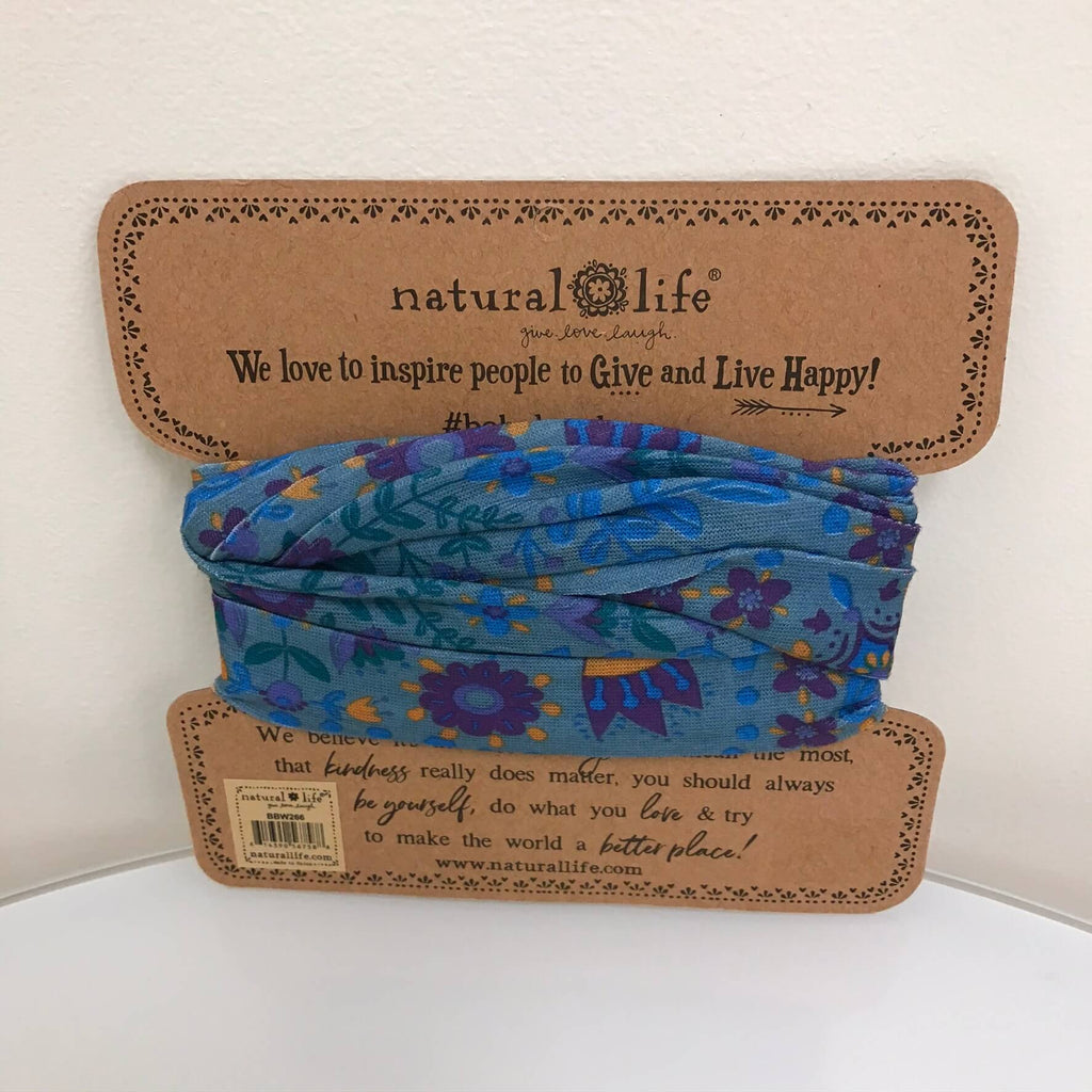 Natural Life Boho Bandeau (Half) - Blue & Purple Floral Pattern BBW266 back