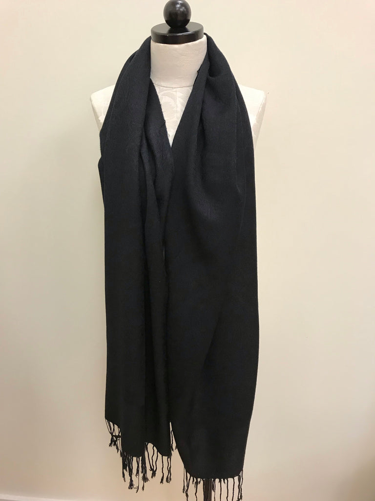 Pashmina Scarf - Black Paisley Pattern Scarf Shawl