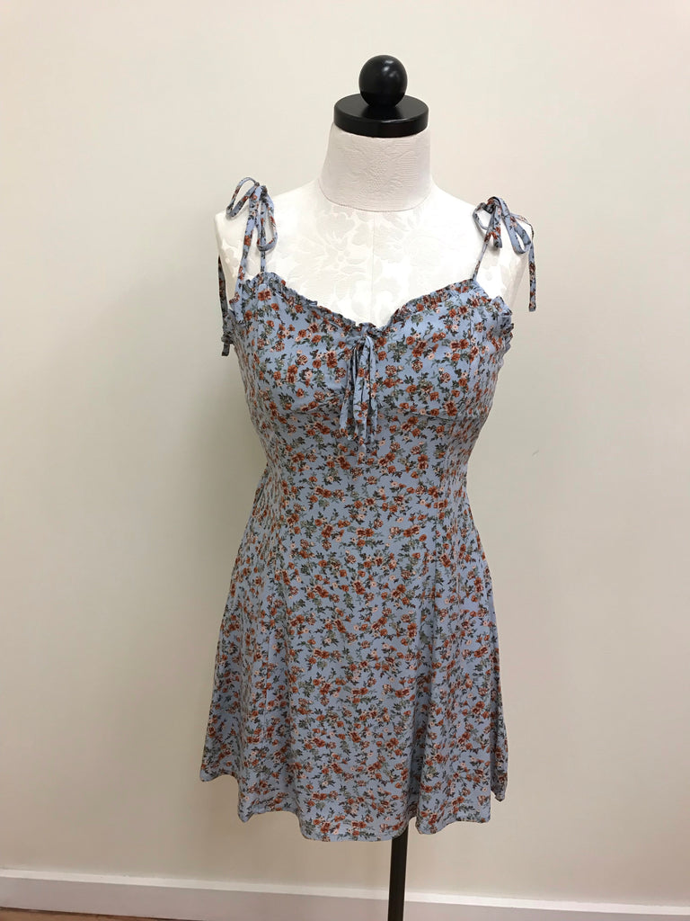 Dress Forum Blue Floral Spaghetti Strap Dress