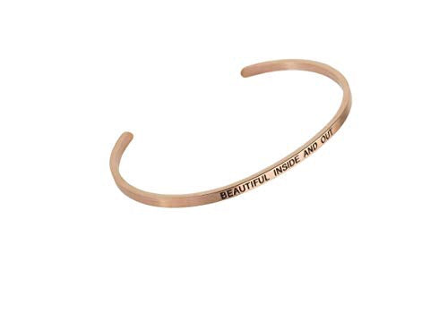 Embracelets - "Beautiful Inside And Out" Rose Gold Stainless Steel, Stackable, Layered Bracelet - Accessories Boutique