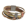 Leather Bracelet Silver Gold Rose Gold Magnetic Bracelet BL1140GD