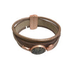 Leather Bracelet Rose Gold Metallic Design Magnetic Clasp C1655