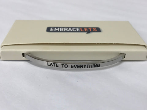 Embracelets - "Not Perfect Just Forgiven" Silver Stainless Stackable Layered Bracelet