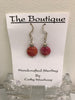 Handmade - Earring Crazy Lace Fuchsia Agate Round Gemstone Silver - Accessories Boutique 