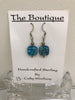 Handmade - Earring  Bright Blue Crazy Lace Agate Square Stone - Accessories Boutique 