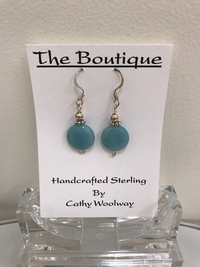 Handmade - Earring Amazonite Gemstone Silver - Accessories Boutique 