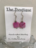 Handmade - Earring Fuchsia Crazy Lace Agate Square Stone - Accessories Boutique 
