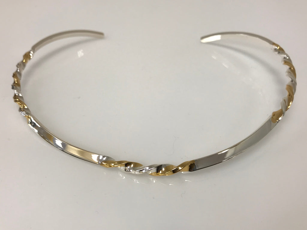 Choker - Silver Plated With Silver/GoldBraided Detail - Accessories Boutique 