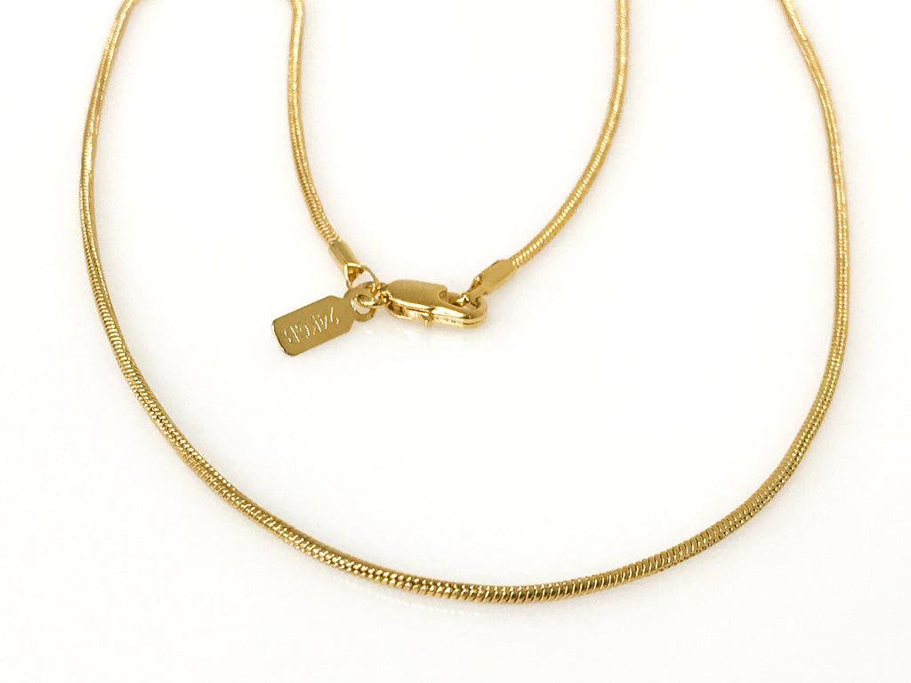 Gold Flat Snake Chain Size 16,18,20,24,30 - Accessories Boutique 