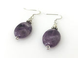 Handmade - Earring Amethyst Gemstone Oval Silver - Accessories Boutique 