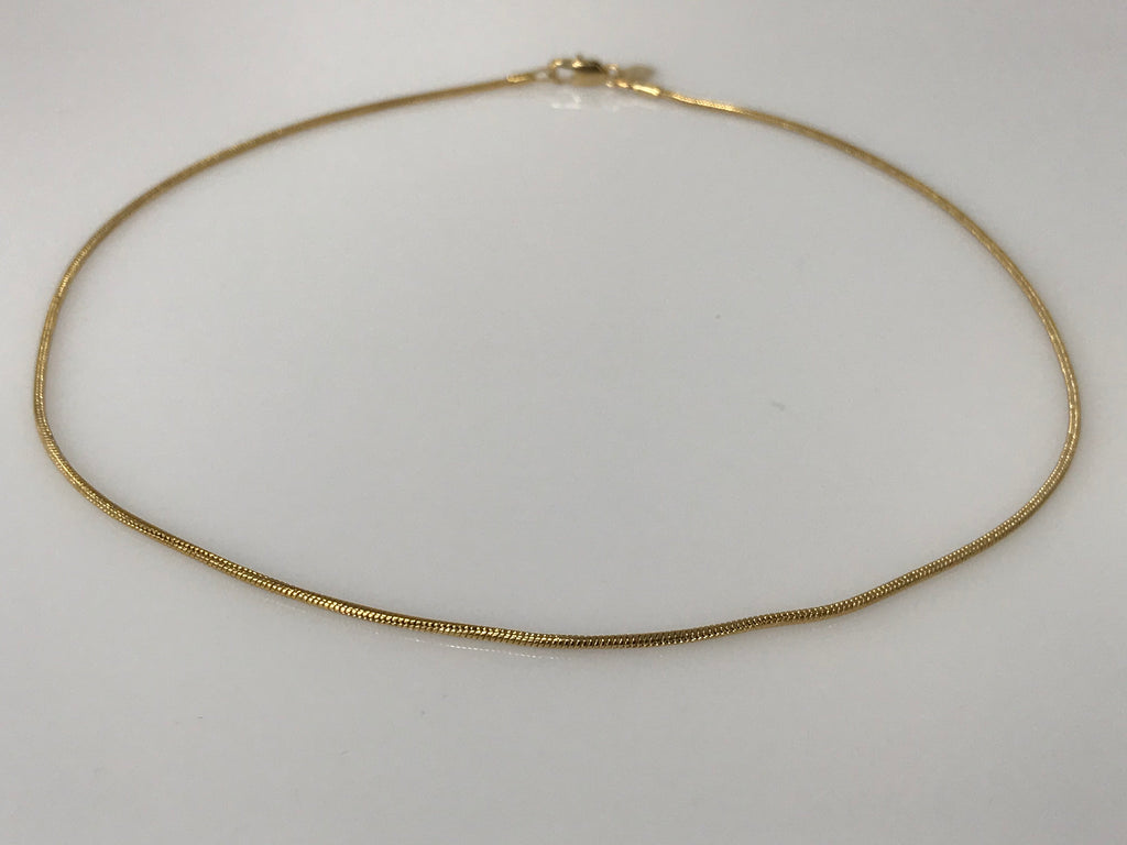 Gold Flat Snake Chain Size 16,18,20,24,30 - Accessories Boutique 