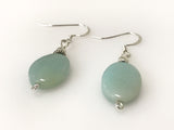 Handmade - Earring Amazonite Silver Gemstone Oval - Accessories Boutique 