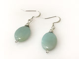 Accessories Boutique Earrings Silver Amazonite Gemstone Oval Handmade