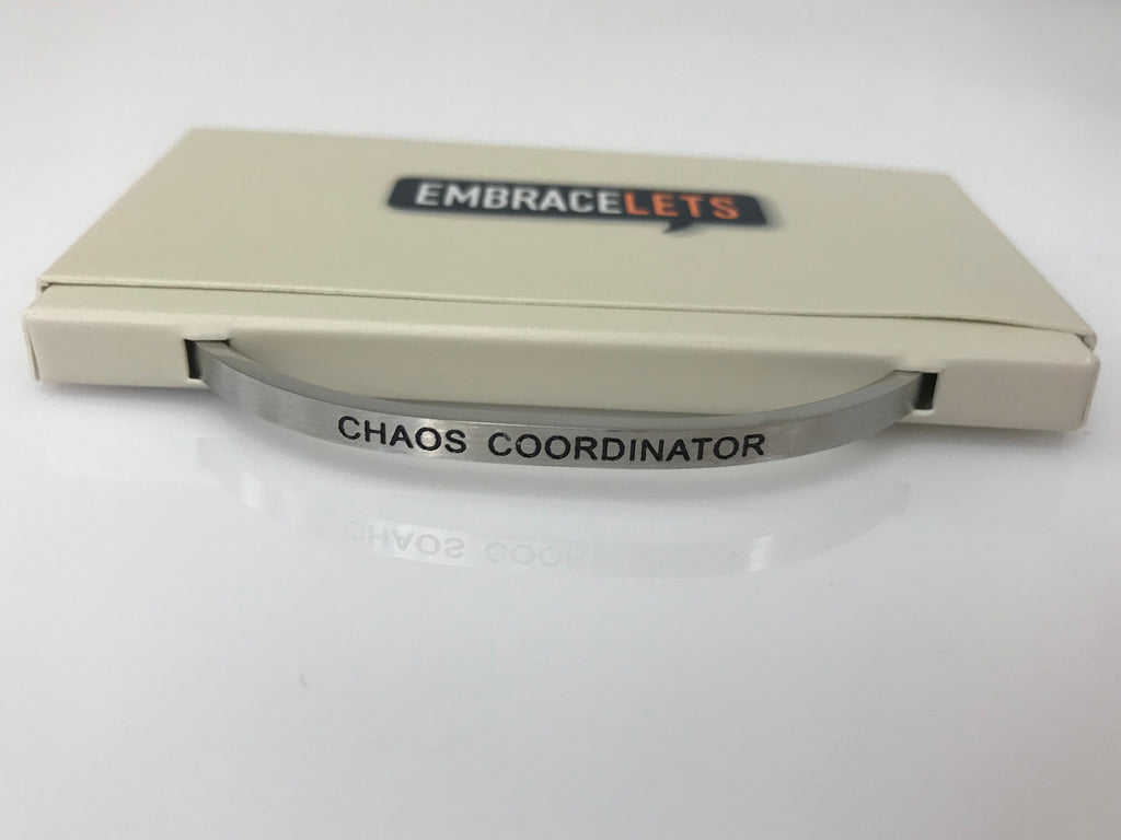 Embracelets - "Chaos Coordinator" Silver Stainless Steel, Stackable, Layered Bracelet - Accessories Boutique 