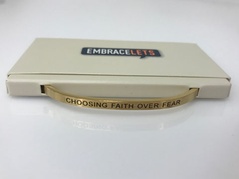 Embracelets - "Saved By Grace" Gold Stainless Stackable Layered Bracelet