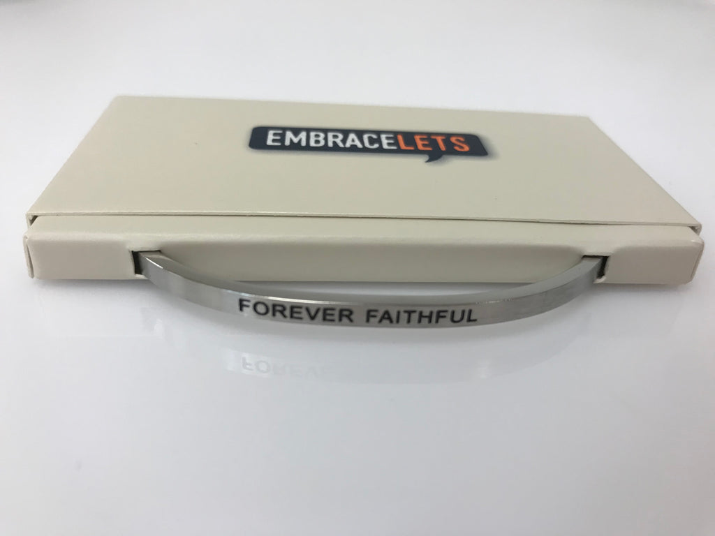 Embracelets - "Forever Faithful" Silver Stainless Steel, Stackable, Layered Bracelet - Accessories Boutique 