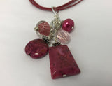 Cluster - Handcrafted Fuchsia Agate Necklace - Accessories Boutique 
