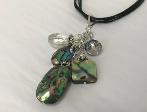 Sterling Silver Wrapped Pendant - Oval Blue Quartz Stone