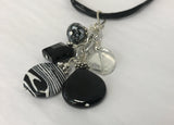 Cluster - Handcrafted Black & White Stone Necklace - Accessories Boutique 