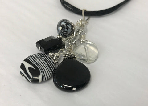 Cluster - Handcrafted Onyx Black Stone Necklace