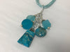 Cluster - Handmade Turquoise Blue Agate Gemstone Necklace - Accessories Boutique 