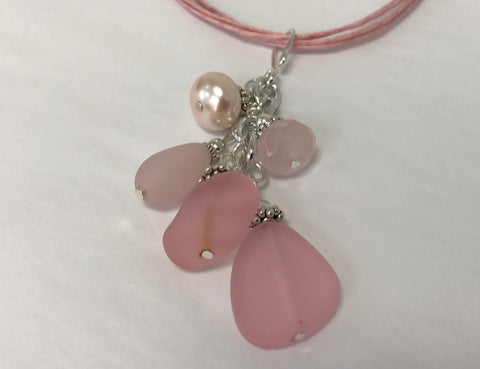 Cluster - Handcrafted Fuchsia Agate Necklace
