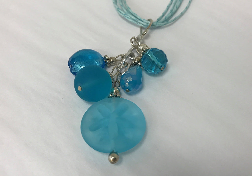 Cluster - Handmade Light Blue Sea Glass Necklace - Accessories Boutique 