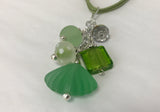 Cluster - Handcrafted Lime Green Sea Glass Necklace - Accessories Boutique 