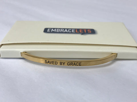 Embracelets - "Rescue Mom” Gold Stainless Steel Stackable Layered Bracelet