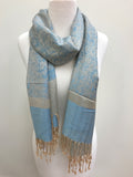 Pashmina Scarf Shawl - Blue/Beige Patterned - Accessories Boutique 
