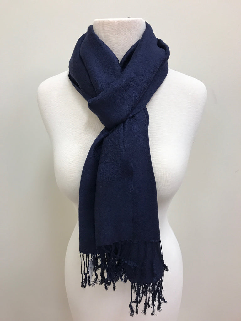 Navy Blue Cashmere Scarf | Pure Pashmina