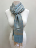 Pashmina Scarf Shawl - Blue/Beige Patterned - Accessories Boutique 