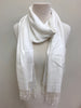 Pashmina Scarf - White Solid Paisley Scarf Pashmina