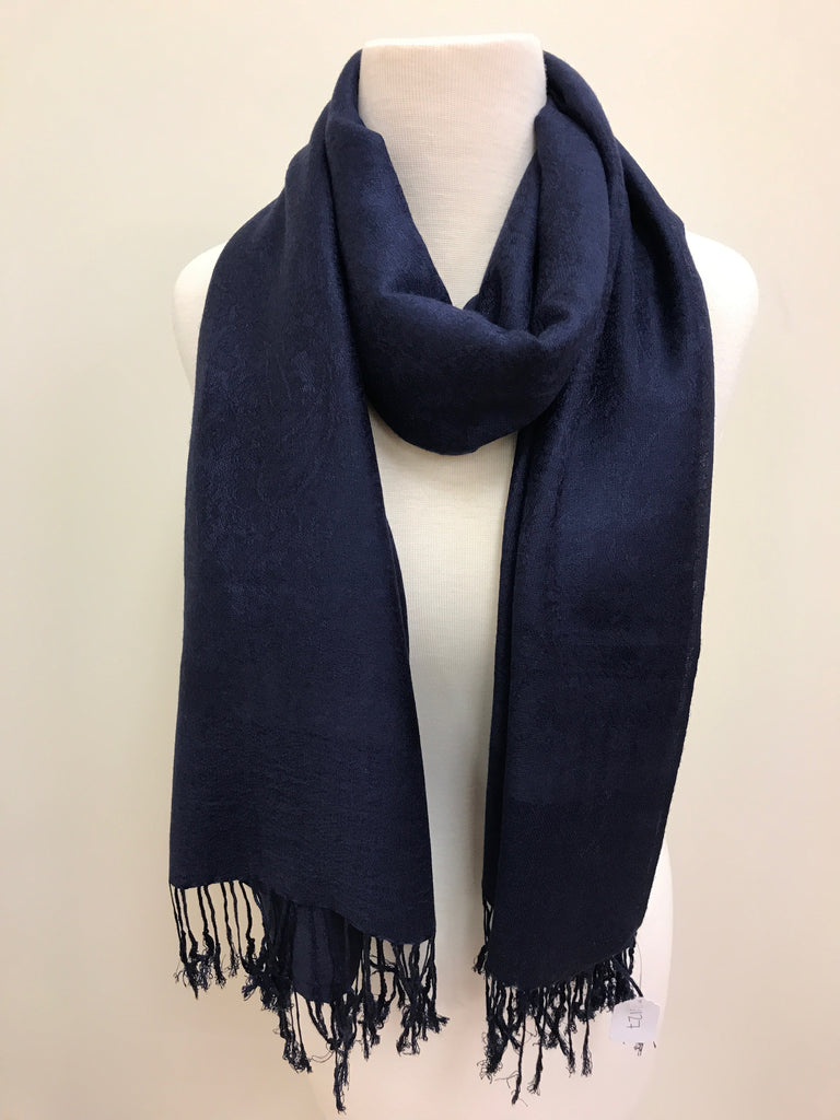 Navy Blue Cashmere Scarf | Pure Pashmina