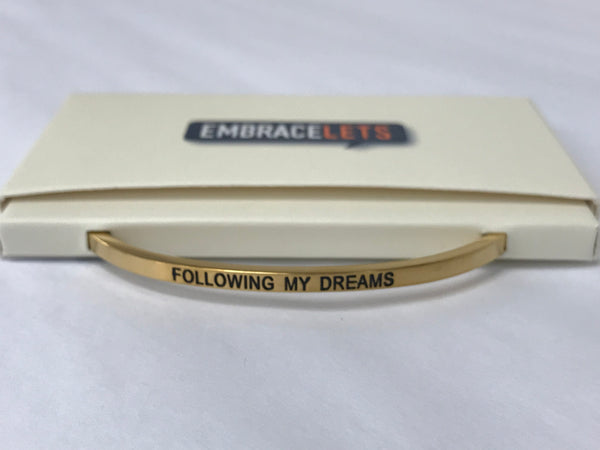 Embracelets - "Following My Dreams" Gold Stainless Steel, Stackable, Layered Bracelet - Accessories Boutique 